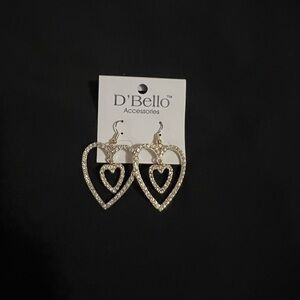 #580 D’Bello Heart shape earrings great for Valentines